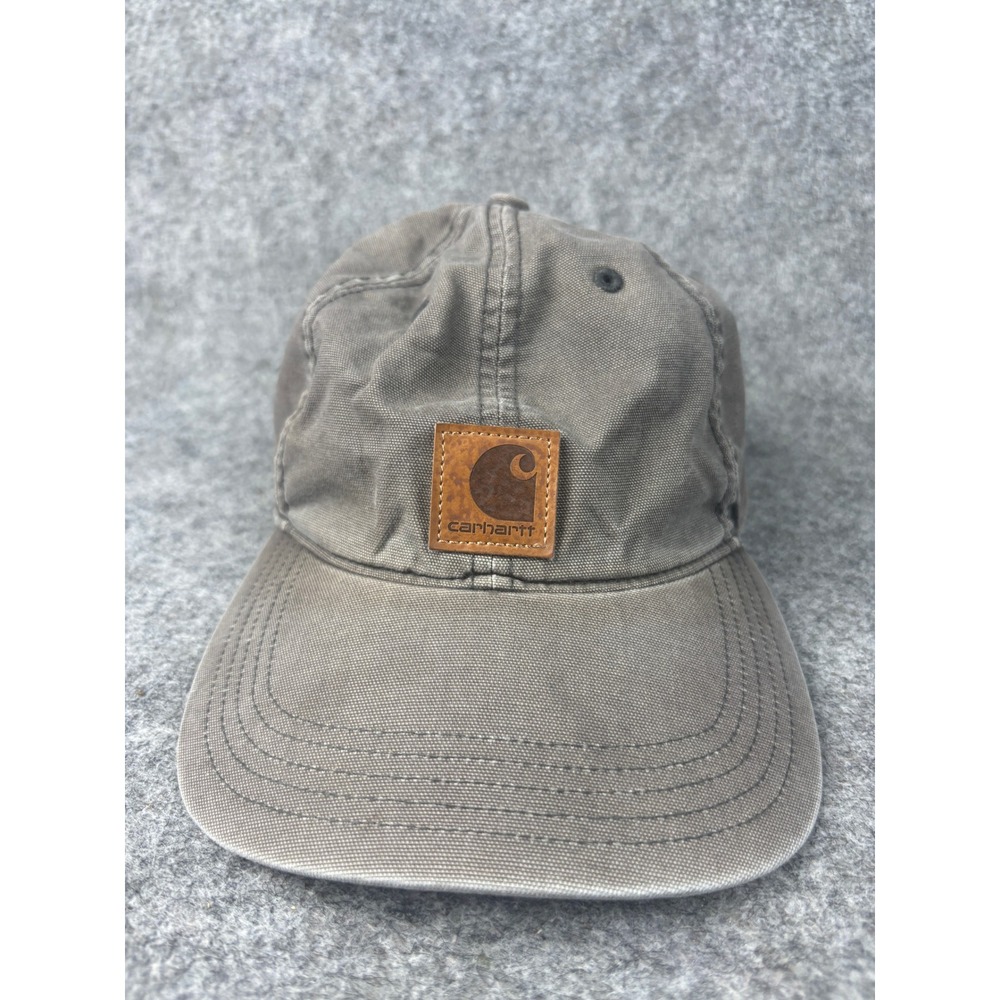 Carhartt Baseball Cap Mens OSFM Gray Brown Canvas Adjustable Logo Hat